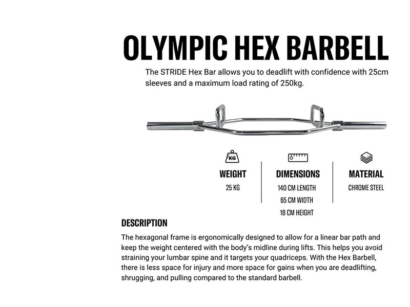 STRIDE Olympische Hex Langhantelstange